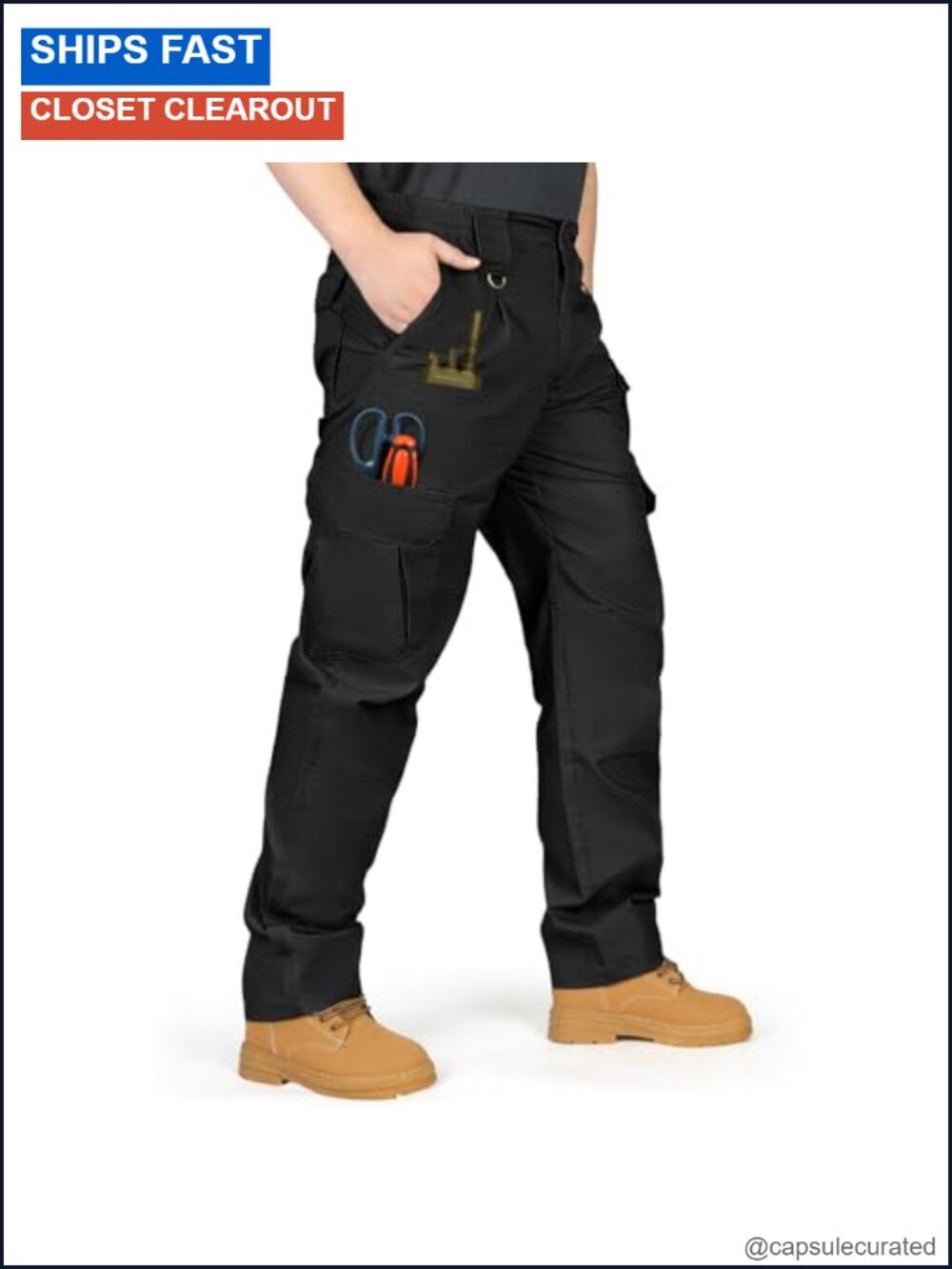 Men's Ripstop Tactical Cargo Pants Stretch Work Hiking Trousers